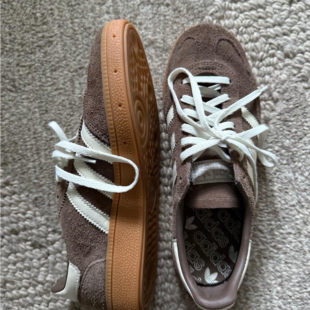 Adidas  brown Sneakers with White Stripes NWOT